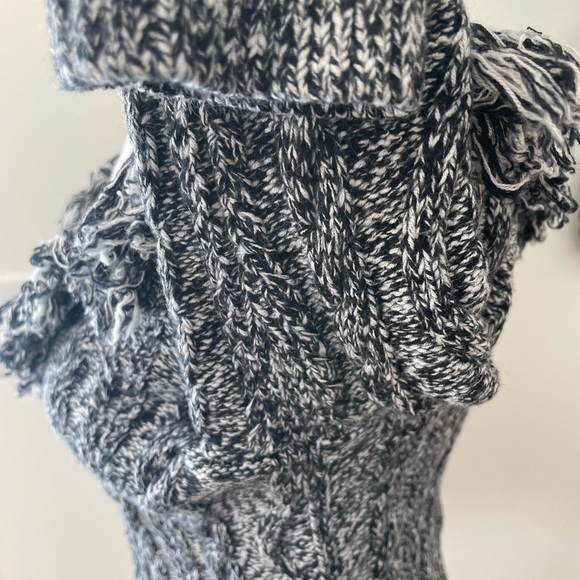 Intermix Deja Fringe Cable Knit Wool Blend Turtleneck Sweater - Picture 11 of 16